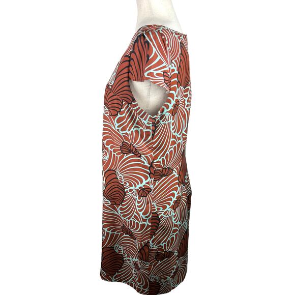 Becky & Max New York Brown, Black and Aqua Sheath Dress Size 10 EUC - Picture 3 of 5